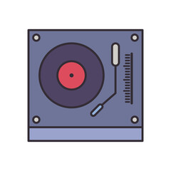 dj turntable line and fill style icon vector design
