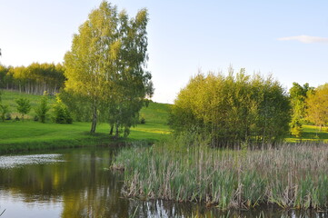 Krajobraz wiosenny. Jonkowo. Polska - Mazury - Warmia.