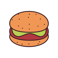 hamburger line and fill style icon vector design