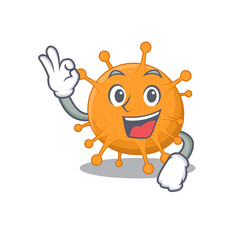 Anaplasma mascot design style showing Okay gesture finger
