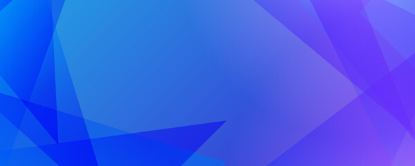 Abstract polygonal blue and purple background - wide banner