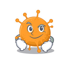 A cute arrogant caricature design of anaplasma having confident gesture