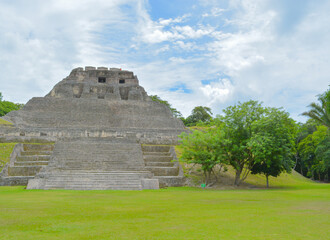 Xunantunich Archaeological Reserve. Historic ancient city ruins in Belize