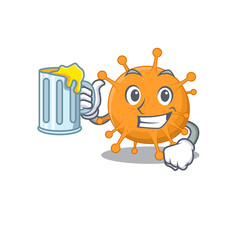 A cartoon concept of anaplasma with a glass of beer