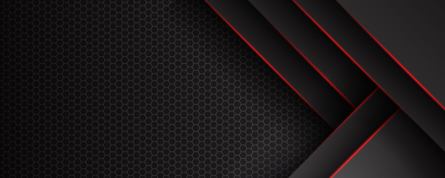 Abstract modern red black metal background gradient color. Red maroon and black gradient with stylish line and square decoration suit for presentation design.