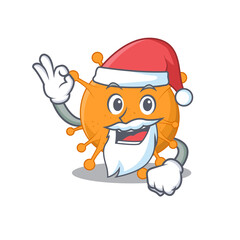 cartoon character of anaplasma Santa having cute ok finger