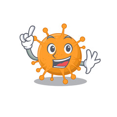 Anaplasma caricature design style with one finger gesture