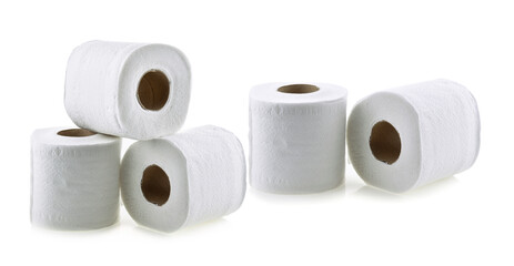 toilet paper isolated on white background