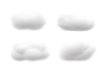 Realistic white cloud vectors isolated on white background, cotton wool ep49