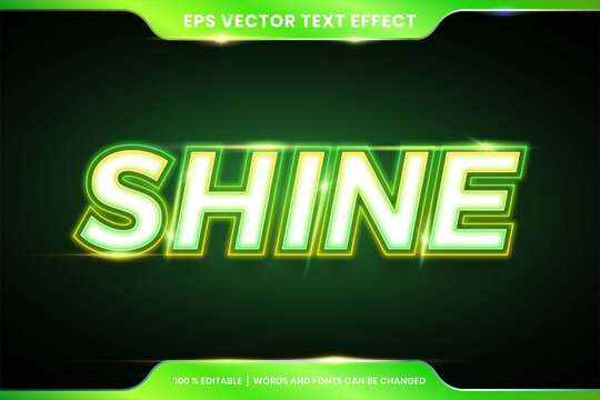 Green Shine Text Effect Style Editable