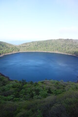 Fototapeta na wymiar Onami-lake(old crater) in Kirishima mountain range in the early morning, Miyazaki, Japan