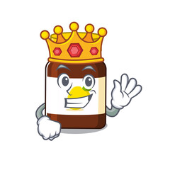 A Wise King of bottle vitamin c mascot design style with gold crown