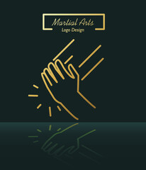 Martial arts hand hitting logo design