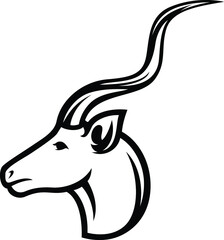 Simple Design of Kudu Antelope Head