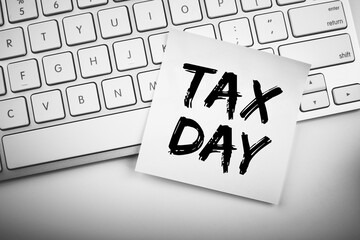 Tax Day Concept On Sticky Note