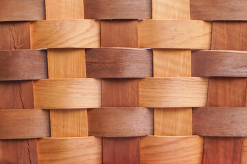 A basket weaved with wood