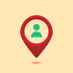 vector of find person/contact location logo concept with orange color perfect for web logo or mobile application logo.