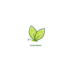 green leaf butterfly logo for business