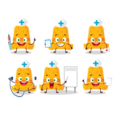 Doctor profession emoticon with straw hat cartoon character