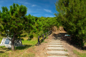 沖縄県　小浜島　大岳展望台への階段