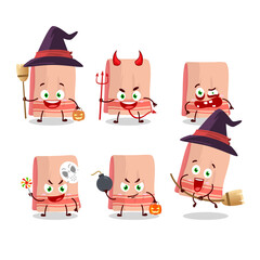 Halloween expression emoticons with cartoon character of towel
