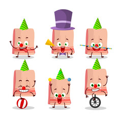 Cartoon character of towel with various circus shows