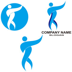 Sport Fitness set, Man Logo design vector template