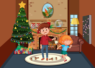 Background scene with alcoholic father and crying girl