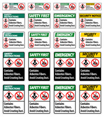 Label Contains Asbestos Fibers,Avoid Creating Dust