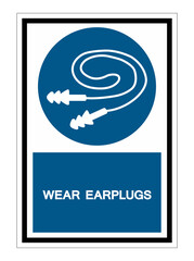 Wear Earplugs symbol Isolate On White Background,Vector Illustration EPS.10