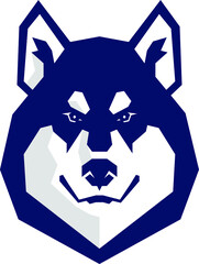 Head of Malamute Dog Simple Geometric Vector Design © DKG1111