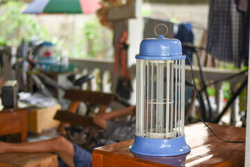 electric mosquito trap use home. Mosquito control concept.