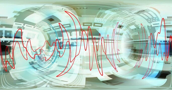 Sound wave oscillogram on the screen