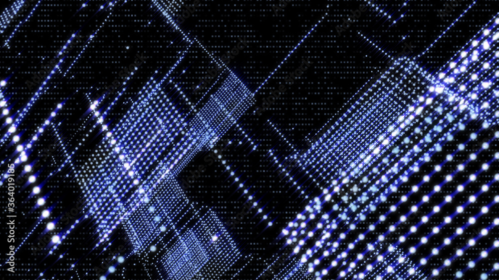Leinwandbilder Abstract 3D Rendering Digital Element Lines Dots Data Storage Connection Service Illustration Background.