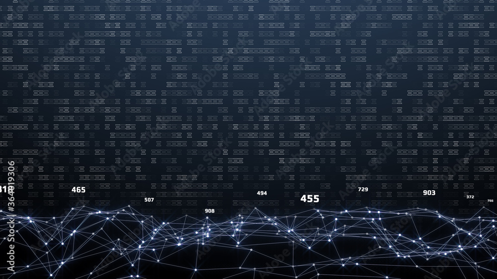 Poster abstract futuristic wireframe geometric technology big data visualization for business infographic i