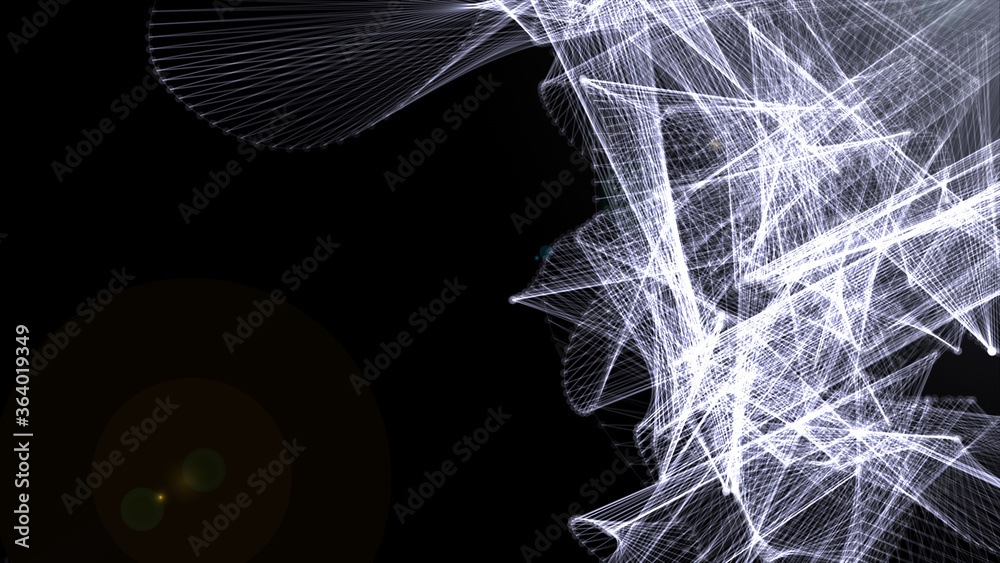 Poster Complex Connection Curve Line Consisting Swirl Wave Element Technology Illustration Background.