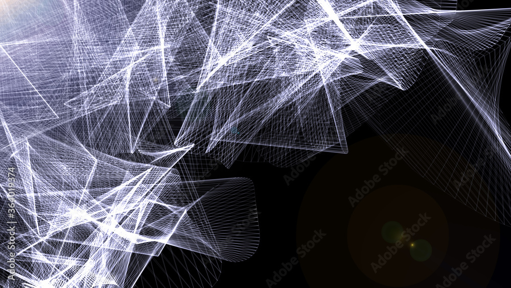 Poster Complex Connection Curve Line Consisting Swirl Wave Element Technology Illustration Background.
