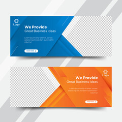 Professional, creative business web banner, social media cover templates.