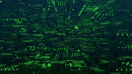 Abstract 3D Rendering Digital Element Lines Dots Data Storage Connection Service Illustration Background.