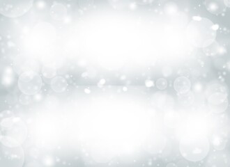 Gray abstract background with white snowflakes bokeh blurred beautiful shiny light, use illustration Valentine Christmas new year wallpaper backdrop and texture your product.	
