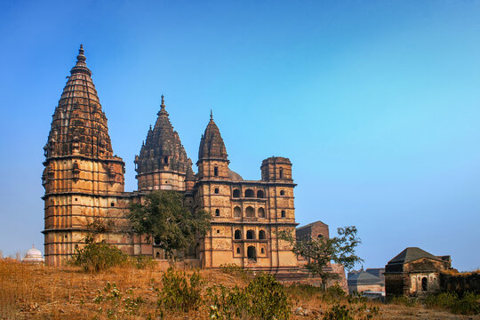 Beautiful view of chaturbhuj temple, Orchha, Madhya Pradesh, India.