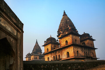 Fototapeta premium View of Royal cenotaphs (Chhatris) of Orchha, Madhya Pradesh, India.