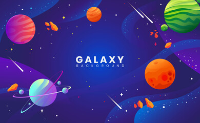 galaxy and planet design illustration
