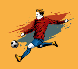 illustration concept of soccer player 