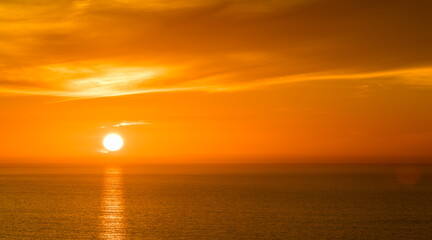 Sunset at the Pacific ocean, San Diego, California