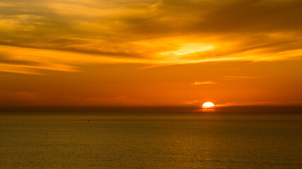 Sunset at the Pacific ocean, San Diego, California