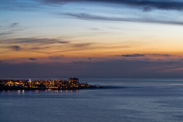 Fototapeta premium Sunset at La Jolla city with Christmas light