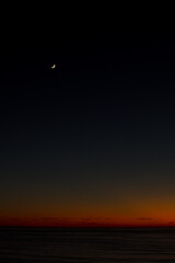 The moon over sea
