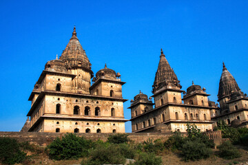 Fototapeta premium View of Royal cenotaphs (Chhatris) of Orchha, Madhya Pradesh, India.
