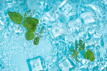 Cool and transparent ice in summer